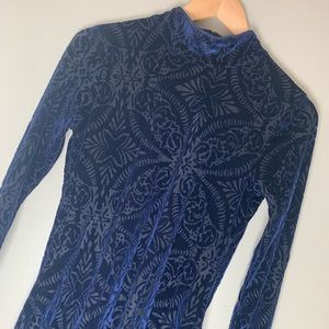 Free People Navy Burnout BodyCon Dress